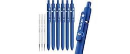 STAGEEK Blue Gel Pens GX3, 6Pcs Quick Dry Blue Ink Pens with 3 Extra Refills, Fine Point Retractable Smooth Writing P...