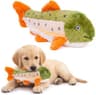 Tuff Pupper Rugged Fish, Durable Squeaky Plush Dog Toy for Chewers, 14-Inch