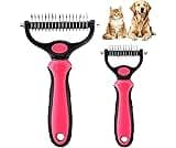 Dematting Comb for Dogs and Cats, Undercoat Rake Pet Brush for Long Hair, Deshedding Dog Brush Removes Tangles Knots ...