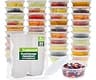 Freshware Food Storage Containers [50 Set] 8 oz Plastic Deli Containers with Lids, Slime, Soup, Meal Prep Containers ...