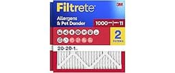 Filtrete 20x20x1 Air Filter, MERV 11, MPR 1000, Allergens & Pet Dander, 3-Month AC and Furnace Filters, Cleaner Air, ...