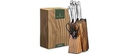 WALDWERK Knife Set - 7pcs Kitchen Knife Set with Block and Integrated Sharpener - Knife Block Set - Knife Block