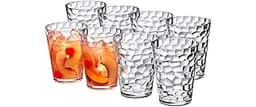 Amazing Abby - Iceberg - 16-Ounce Plastic Tumblers (Set of 8), All-Clear Reusable Plastic Cups, Stackable, BPA-Free, ...