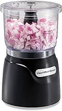 Hamilton Beach Electric Vegetable Chopper & Mini Food Processor, 3-Cup, 350 Watts, for Dicing, Mincing, and Puree, Bl...