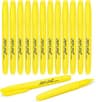 12 Pcs Highlighters, Chisel Tip, Yellow