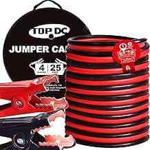 TOPDC 4 Gauge 25 Feet Jumper Cables for Car, SUV and Trucks Battery, Heavy Duty Automotive Booster Cables for Jump St...