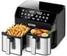 OSTBA 9.5QT Double Air Fryer, 1700W Dual Air Fryer with 2 Independent 4.25QT Stainless Steel Baskets, Digital Touchsc...