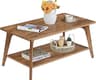 VASAGLE MAEZO Collection - Coffee Table, 2-Tier Center Table with Storage, Tapered Legs, Curved Transitions, 21.7 x 3...