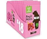 BEAR Real Fruit Snack Rolls - Gluten Free, Vegan, and Non-GMO - Raspberry – 36 Rolls, Healthy School And Lunch Snacks...
