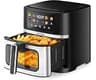 OSTBA 8.5QT Large Air Fryer with Visible Window, 1700W Single Basket Air Fryer, Clear View Nonstick Basket, Digital T...