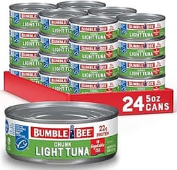 Bumble Bee Chunk Light Tuna in Oil, 5 oz (Pack of 24) | Wild Caught Tuna, 22g Protein per Can, MSC Certified Sustaina...