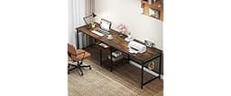 Tribesigns Two Person Desk, 79 Inch Double Desk with 2 Drawers, Large Computer Desk Long Desks with Storage Shelves, ...