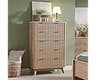 T4TREAM Fluted 5 Drawers Dresser, 48" Tall Modern Chest of Drawers with Faux Marble Top, Curved Profile Design, Wood ...