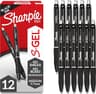 Sharpie S-Gel Gel Pens, Black Barrel, Medium Point (0.7mm), Black Gel Ink, 12 Count - Home, Office, School, Journalin...