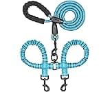 iYoShop Dual Dog Leash - 360° Swivel, No Tangle Walking Leash with Shock Absorbing Bungee for Two Dogs (Large, 25-150...