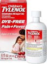 Children’s Tylenol Dye-Free Acetaminophen Oral Suspension, Cherry, 8 fl. oz | Liquid Pain Relief, Fever Reducer for K...