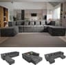 MONVANE Modular Sectional Cloud Couch for Living Room - 130'' 6 Seater Convertible Chenille Couches Set with Ottoman,...