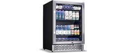 24-Inch Beverage Refrigerator, 180-Can Drink Fridge with Glass Door | Built-In or Freestanding for Home, Kitchen, Off...
