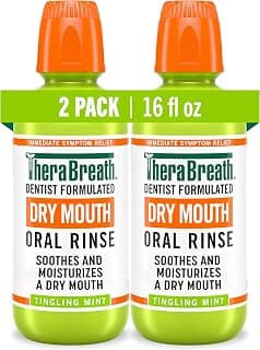 TheraBreath Dry Mouth Oral Rinse, Tingling Mint, Dentist Formulated, 16 Fl Oz (2-Pack)