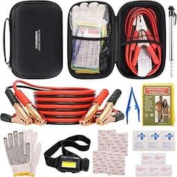 Car Emergency Kit with Battery Jumper Cables,Car Accessories for Men or Women,Emergency Car Kit,Roadside Automotive S...