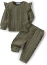 Arshiner Baby Girl Clothes 2 Piece Fall Outfits Ribbed Knit Top Pants Set