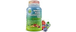 Vegan Whole Food Daily Multivitamin with Iron, Methylated Multivitamin for Women and Men, Made with Fruits & Vegetabl...