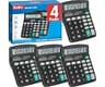 4 Pack Calculator Bulk, 12 Digits Calculators Desktop with Large LCD Display and Sensitive Butto, Solar and Battery D...