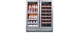 Ca'Lefort 30 Inch Wine and Beverage Refrigerator, 80 Can and 33 Bottle French Door Wine Refrigerator 36-72°F, 3 LED W...