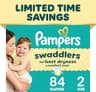 Pampers Swaddlers Diapers, Size S2 (10-22 lbs), 84 Count, Absorbent, Keeps Baby Dry and Comfortable, Pediatrician Rec...