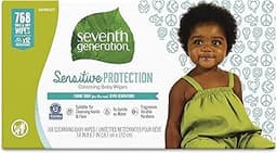 Seventh Generation Baby Wipes Sensitive Protection with Snap Seal Diaper Wipes 768 Count