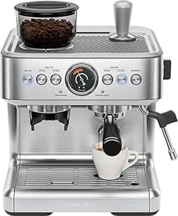Chefman Crema Supreme 15 Bar Espresso Machine with Milk Frother, Barista Steam Wand, Professional Coffee Maker with C...