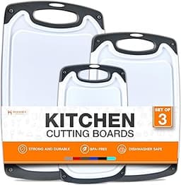 Cutting Boards for Kitchen - BPA-Free Chopping Board - Different Sizes & Non Slip Handles - Reversible, Large Cutting...