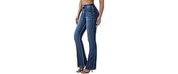 roswear Women's Trendy Stretchy Flare Jeans Mid Rise Bootcut Curvy Denim Pants