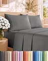 Queen Size 4 Piece Sheet Set - Breathable & Cooling Sheets - Dark Grey | Hotel Luxury Bed Sheets for Women & Men, Dee...