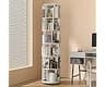 6-Tier Solid Wood Rotating Bookshelf on Wheels, 360° Spinning Book Shelf Tower, Round Revolving Bookcase Organizer, R...