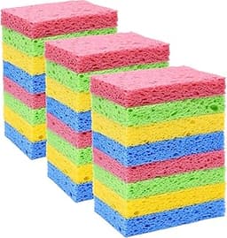 YoleShy 24 Pack Kitchen Sponges Natural Cellulose Compressed Sponges for Cleaning Reusable Dish Sponge Kitchen Non-Sc...