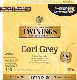 Twinings Earl Grey Black Bergamot Caffeinated Tea Bags, 100 CT Box (1 Pack) | Classic Tradition, Black Tea with Citru...