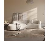Acanva Formia Boucle Curved Sectional Couch for Living Room | Modular Sofa, Modern Minimalist, Wood Frame, For Apartm...