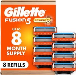 Gillette Fusion5 Power Razor Blade Refills for Men, 8 Count, with Precision Trimmer