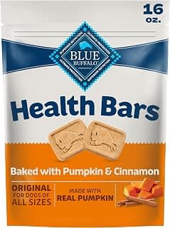 Blue Buffalo Health Bars Pumpkin & Cinnamon Dog Biscuits, 16 oz | Oven-Baked, Crunchy Texture, No Chicken By-Product,...