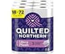 Quilted Northern Ultra Plush Toilet Paper, 18 Mega Rolls = 72 Regular Rolls, 3X Thicker*, 3 Ply Soft Toilet Tissue