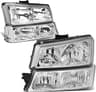 DNA MOTORING Pair Headlight Assembly Compatible with 2003-2006 Chevy Silverado 1500 2500 3500 1500 HD 2500 HD Avalanc...
