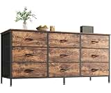 Huuger 9 Drawer Dresser, 47 Inch Dresser TV Stand for 50, 55 Inch TV, Entertainment Center with Drawers, Fabric Chest...