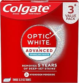 Colgate Optic White Advanced Hydrogen Peroxide Toothpaste, Teeth Whitening Toothpaste Pack, Enamel-Safe Formula, Help...