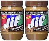 Jif Dark Roast Peanut Butter, Smooth No Stir Texture, Gluten Free, 1 kg (Pack of 2)