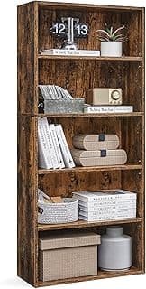 VASAGLE CUSTOS Collection - Bookshelf, 5-Tier Bookcase, Book Shelf, Open Storage Shelf, 9.4 x 23.6 x 52.8 Inches, for...
