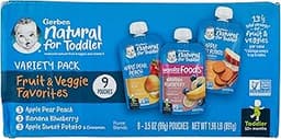 Gerber Stage 2 Baby Food, Fruit and Veggie Favorites Puree Pouches Variety Pack, No Added Sweetener, Baby Food Pouche...
