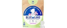 BLUELAND 100% Plastic-Free Laundry Detergent Tablets, 36ct, Spring Bloom | Lifts Tough Stains and Odors, Safe for Sen...