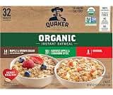 QUAKER Instant Oatmeal, USDA Organic, Non-GMO Project Verified, 3 Flavor Variety Pack, Individual Packets, 32 Count (...