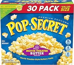 Pop Secret Microwave Popcorn, Movie Theater Butter Flavor, 3 Oz Sharing Bags, 30 Ct